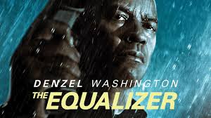 Action Scene Description (Fight Sequence): "Denzel Washington's character Robert McCall in a hardware store, wielding a corkscrew and power drill as weapons during a brutal fight scene. Russian mobsters lie defeated around him."