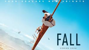 *"Two women cling desperately to a rusted radio tower 2,000 feet above desert canyons, their hair whipping in the wind. The vertigo-inducing poster shows Becky (Grace Caroline Currey) reaching for Hunter's (Virginia Gardner) hand as she slips from the metal framework, with the tagline 'Fear reaches new heights' in bold white letters against the dizzying drop below."